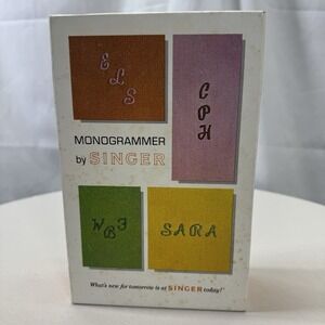 Vtg Singer Monogrammer For Slant-Needle Sewing Machines 750 Series Complete Set